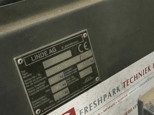 1997 linde e16 vorkheftruck - afbeelding 4 van  21