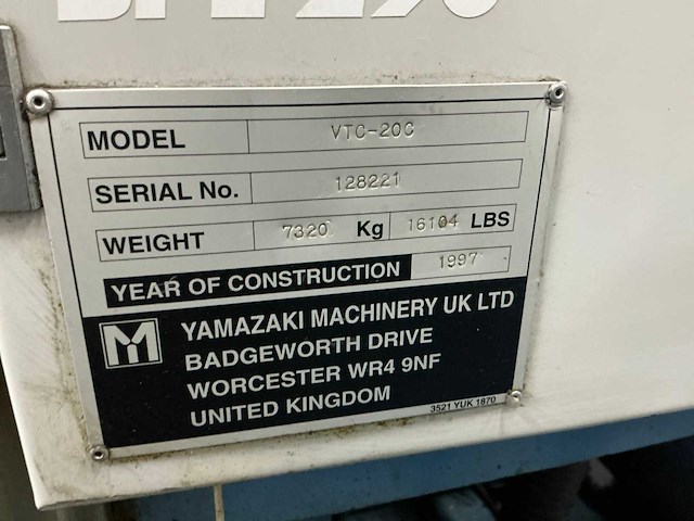 1997 mazak vtc-20c cnc universele bewerkingscentra - afbeelding 11 van  19