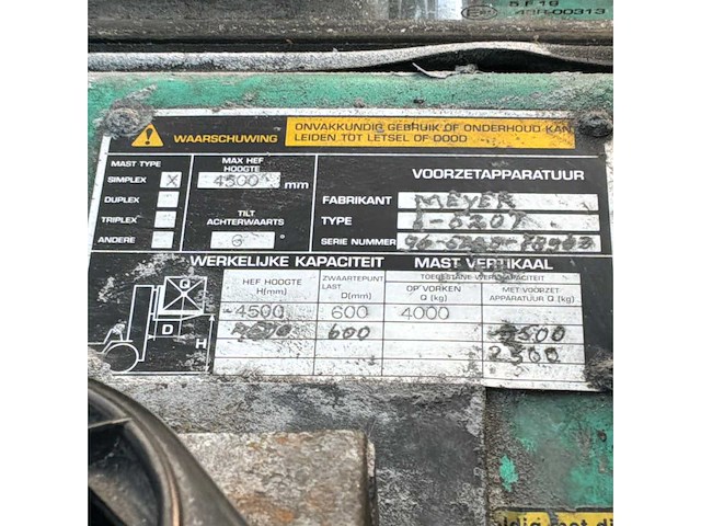 1997 mitsubishi fd40 vorkheftruck - afbeelding 7 van  10