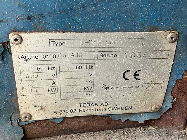 1997 nederman e-pak 500 vacuümsysteem - afbeelding 3 van  11