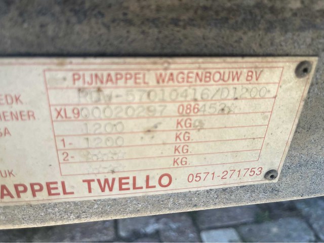 1997 pijnappel pds 2000 schamelaanhangwagen - afbeelding 6 van  15