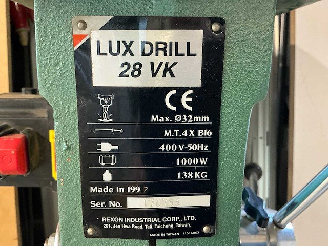 1997 rexon lux drill 28 vk kolomboormachine - afbeelding 6 van  6
