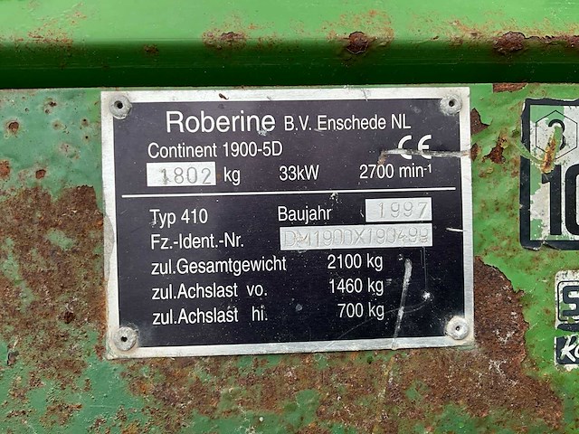 1997 roberine continent 1900-5d zitmaaier - afbeelding 16 van  23