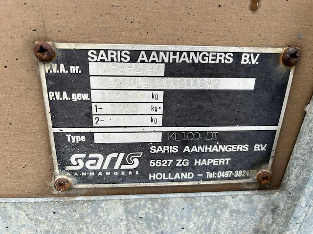 1997 saris h aanhangwagen - afbeelding 6 van  16