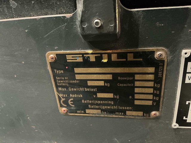 1997 still r 60-20 vorkheftruck - afbeelding 14 van  15