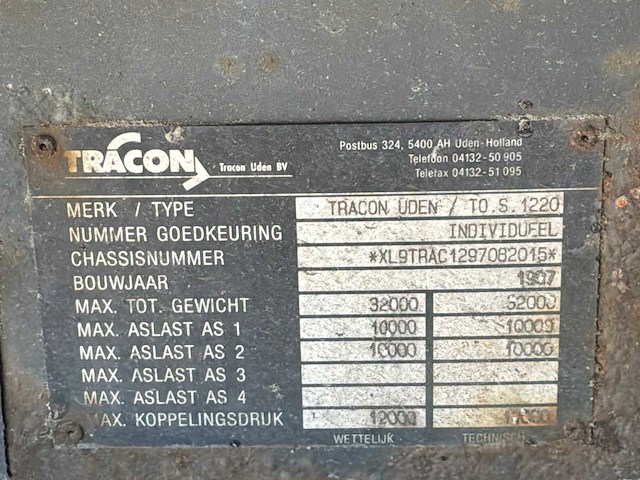 1997 tracon uden koeltrailer met laadklep - afbeelding 21 van  28