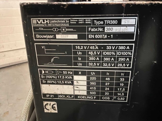 1997 vlh tr 380 c mig lasapparaat - afbeelding 4 van  5