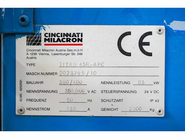 1998 - cincinnati - titan 45r-apc - extruders - afbeelding 8 van  9