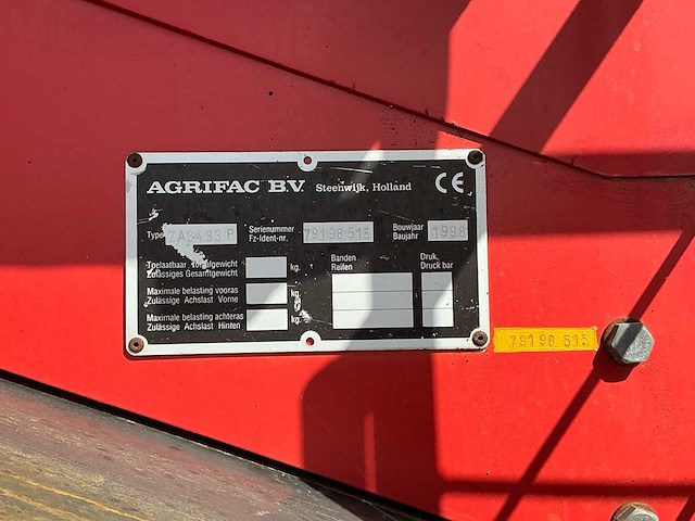 1998 agrifac za3433p veldspuit - afbeelding 30 van  30