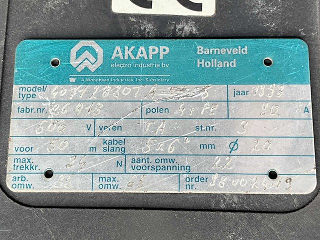 1998 akapp elektrische slanghaspel - afbeelding 7 van  7
