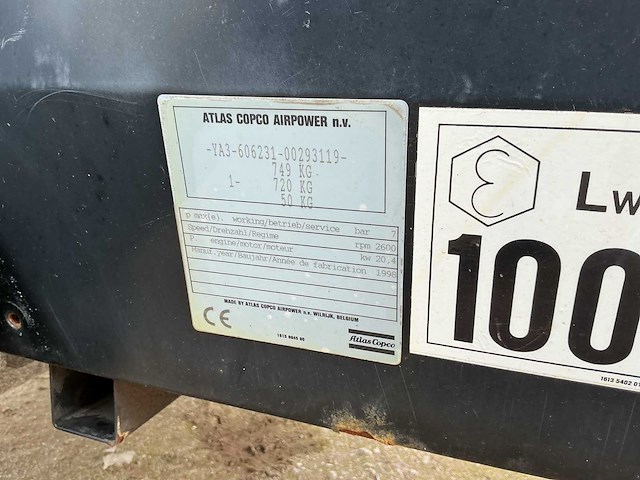1998 atlas copco xas46 luchtcompressor - afbeelding 9 van  9