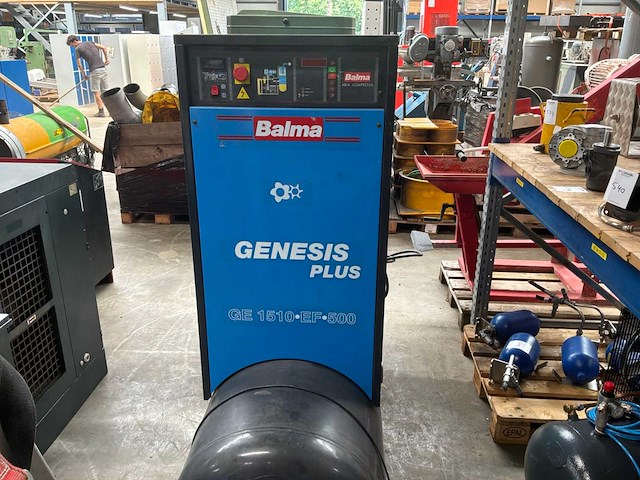 1998 balma genesis plus ge 1510-ef-500 viss 15 e schroefcompressor met 500 liter drukvat - afbeelding 3 van  9