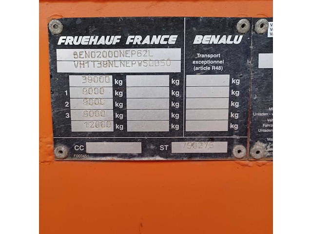 1998 benalu t39nlnep oplegger (75165-186) - afbeelding 9 van  9