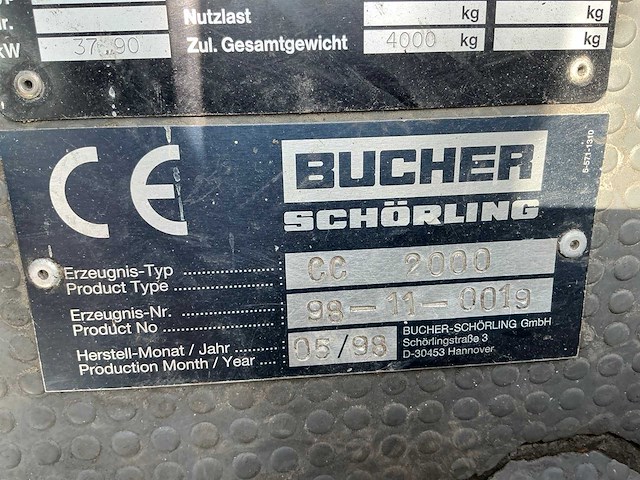 1998 bücher schorsing cc 2000 zelfrijdende veegmachine - afbeelding 25 van  29