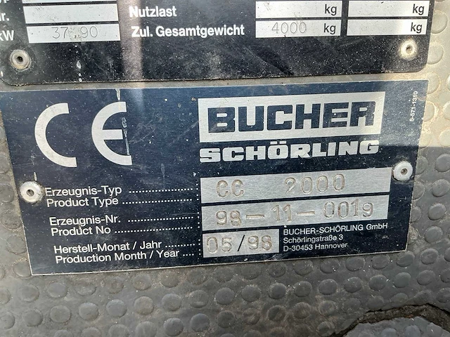 1998 bücher schorsing cc 2000 zelfrijdende veegmachine - afbeelding 46 van  50