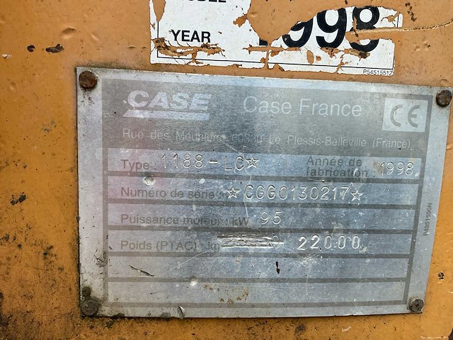 1998 case poclain 1188 lc rupsgraafmachine - afbeelding 40 van  45