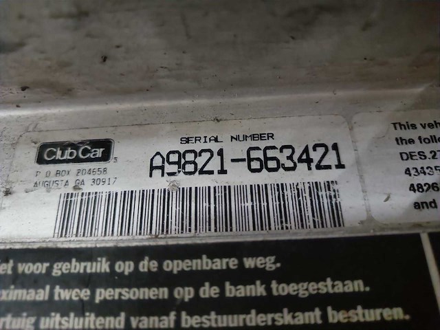1998 clubcar ds golfkar - afbeelding 9 van  9