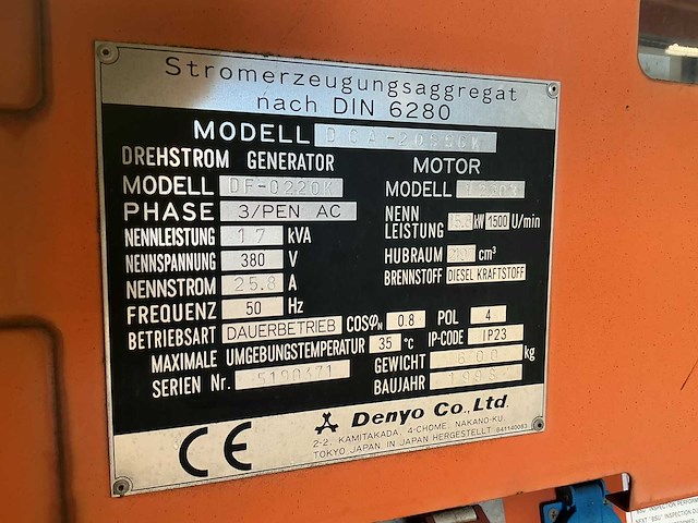 1998 denyo dca-20ssgk floodlight - afbeelding 2 van  9