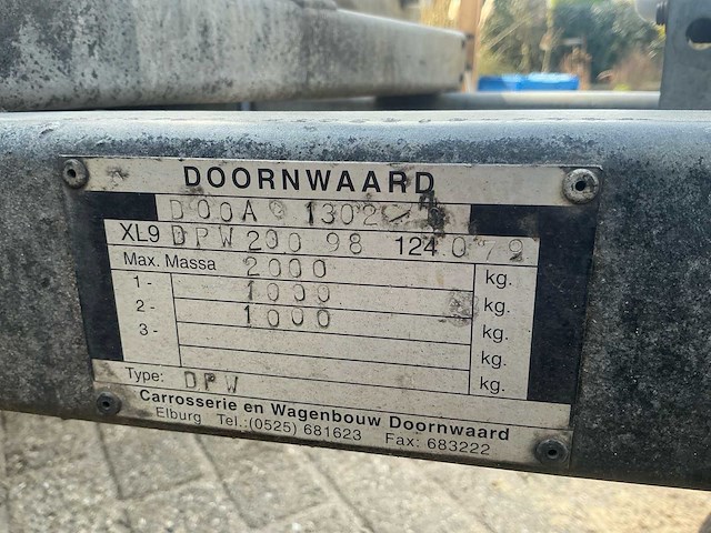 1998 doornwaard dpw autotransporter aanhangwagen wv-66-hd - afbeelding 10 van  19