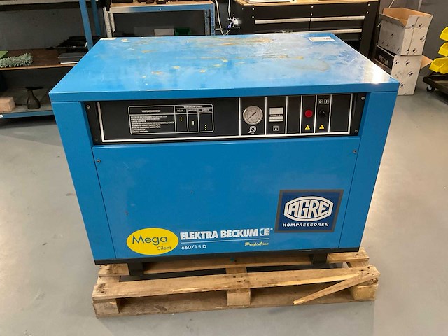 1998 elektra beckum mega silent 660/15 schroefcompressor - afbeelding 1 van  7