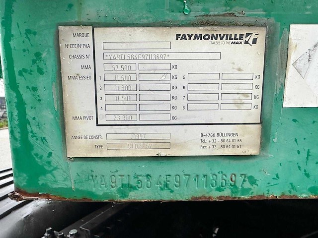 1998 faymonville stbz-5v dieplader, 3 assen, hydraulische besturing - afbeelding 18 van  22
