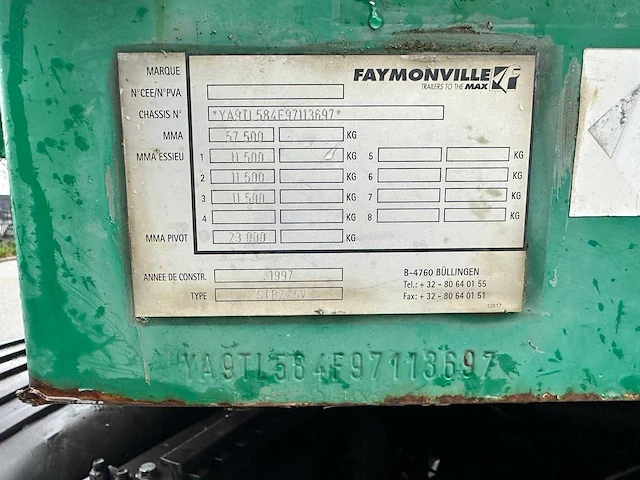 1998 faymonville stbz-5v dieplader, 3 assen, hydraulische besturing - afbeelding 20 van  27