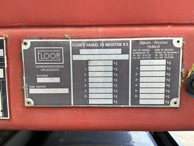 1998 floor flo 12 30h2 oplegger met kennis 16.000 kraan - afbeelding 6 van  27