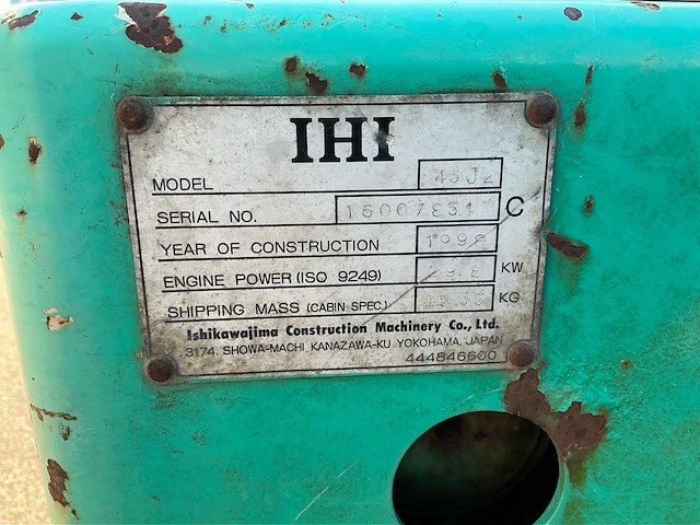 1998 gehlmax-ihi 45j2 rupsgraafmachine - afbeelding 20 van  27