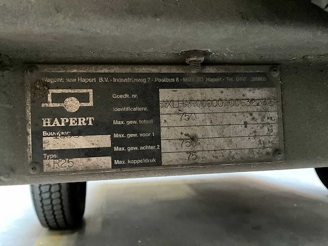 1998 hapert r25 aanhangwagen - afbeelding 4 van  12