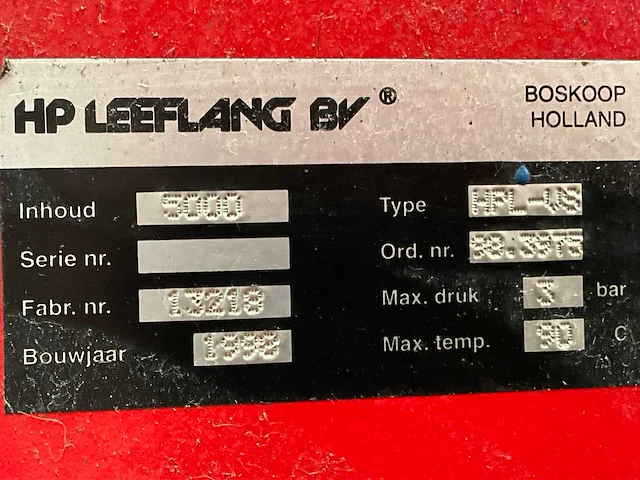 1998 hp leeflang hpl-vs buffertank - afbeelding 5 van  5
