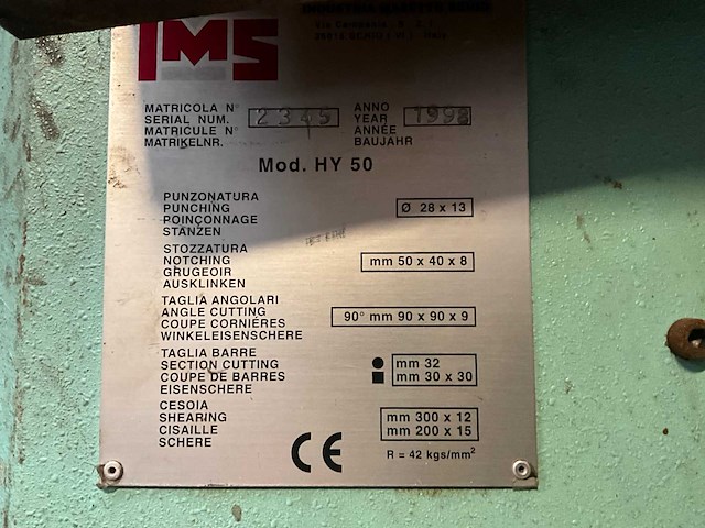 1998 ims hy 50 pons- en knipmachine - afbeelding 18 van  18