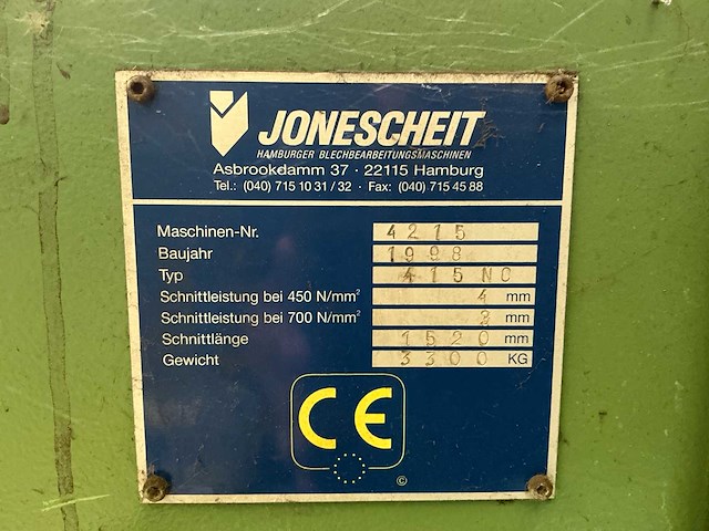 1998 jonescheit 415nc hydraulische plaatschaar - afbeelding 21 van  28