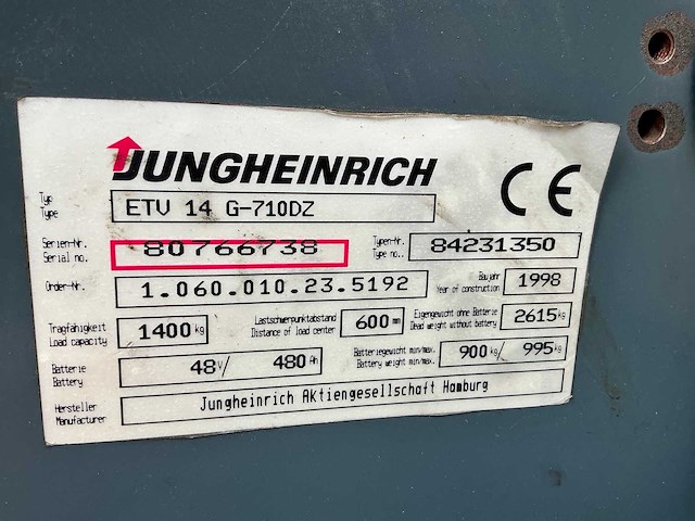 1998 jungheinrich etv14 g-710dz reach truck - afbeelding 26 van  32