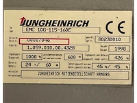 1998 jungheinrich swift emc 10g-115-160e stapelaar - afbeelding 2 van  10
