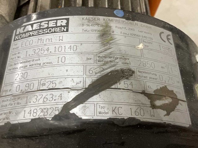 1998 kaeser economy mini luchtcompressor - afbeelding 7 van  7