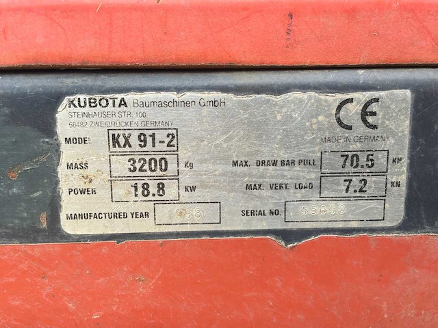 1998 kubota kx91-2 minigraafmachine - afbeelding 16 van  42