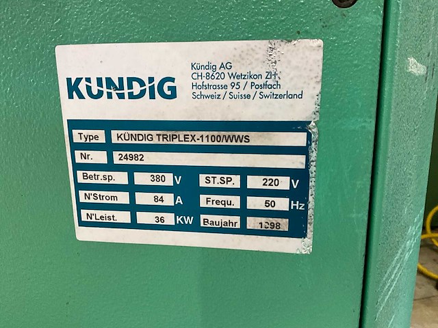 1998 kundig triplex-1100 wws breedbandschuurmachine - afbeelding 10 van  23