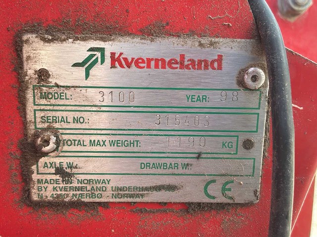 1998 kverneland un3100 aardappelpoter. - afbeelding 9 van  17
