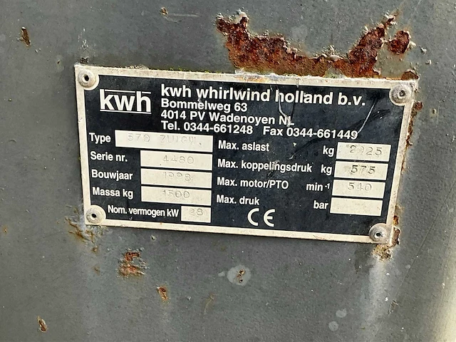 1998 kwh up&go 570 bladzuigwagen - afbeelding 4 van  12