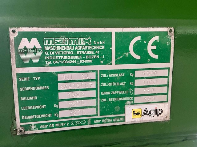 1998 marmix uni 10 horizontale voermengwagen - afbeelding 4 van  21
