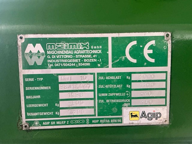 1998 marmix uni 10 horizontale voermengwagen - afbeelding 5 van  21