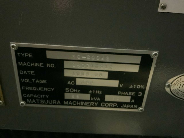 1998 masuura mc-800 vg cnc bewerkingscentrum - afbeelding 6 van  18