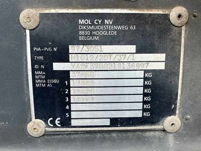 1998 mol automix am12n betonmixer oplegger - afbeelding 30 van  30