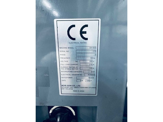 1998 mori seiki sh630 cnc horizontale machinecentra - afbeelding 5 van  13