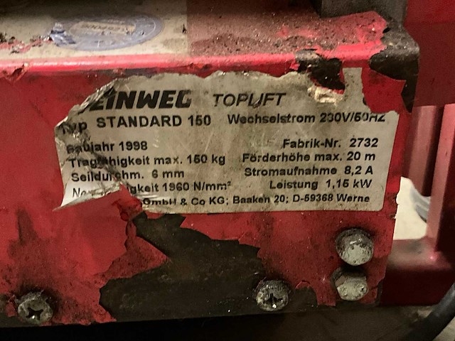 1998 steinweg standard 150 bouwlift - afbeelding 9 van  9