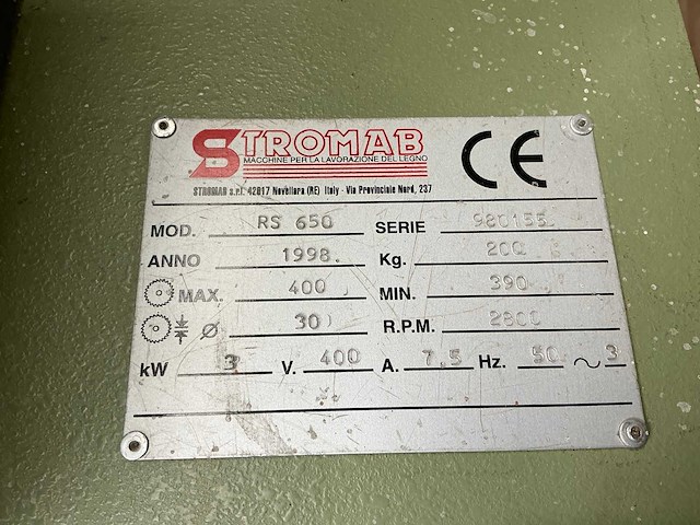 1998 stromab rs650 radiaalafkortzaagmachine - afbeelding 6 van  14