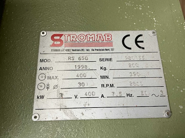 1998 stromab rs650 radiaalafkortzaagmachine - afbeelding 6 van  14
