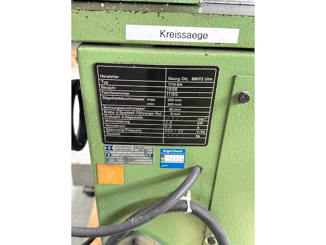 1998 ulmia 1710 sn formaatcirkelzaagmachine - afbeelding 3 van  13