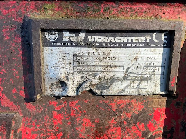 1998 verachtert vrg-25 n overige grondverzetapparatuur - afbeelding 8 van  16