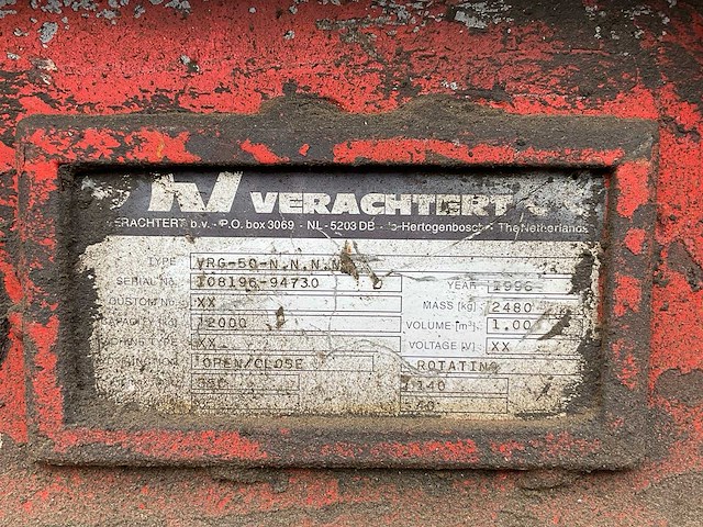 1998 verachtert vrg 40 sloop- en sorteergrijper “cw45/cw40” - afbeelding 2 van  10